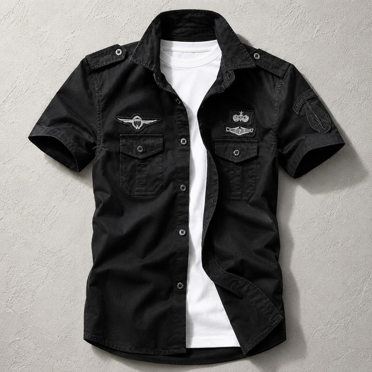 Military Style Cotton Shirt